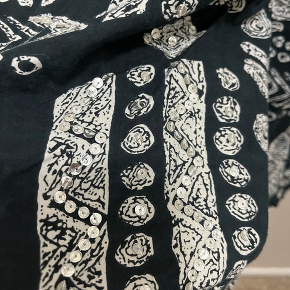 Liz and Me Black & white sequels Ruffle Boho Skirt. Gypsy Midi - Picture 5 of 9